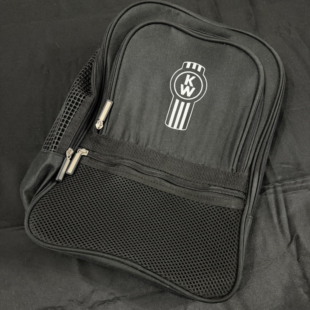 Kenworth KW Logo Black Canvas Travel Gear Golf Bag Toiletry Tool Organizer Mesh